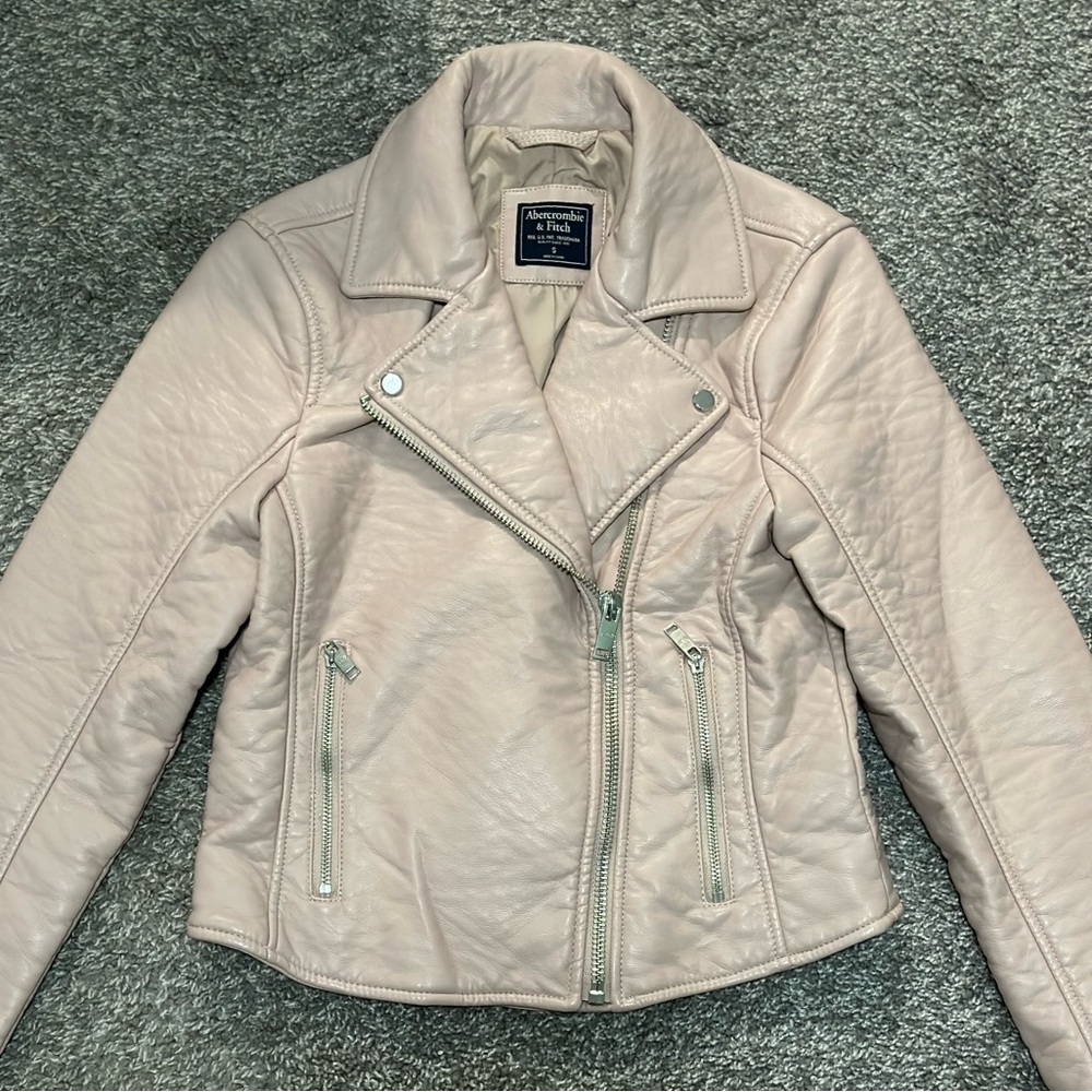 Abercrombie Size Small Pink Leather Jacket